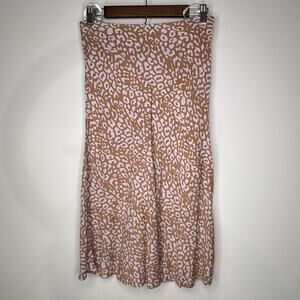 Leopard Spot Midi Skirt Women's Small Brown/Purple Animal Print Viscose NWT